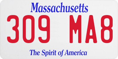 MA license plate 309MA8