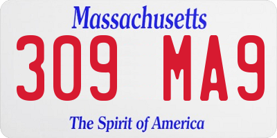 MA license plate 309MA9