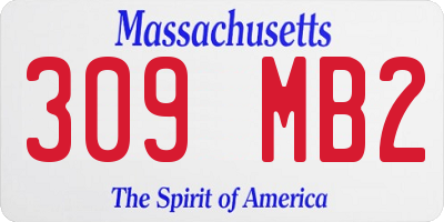 MA license plate 309MB2