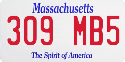 MA license plate 309MB5