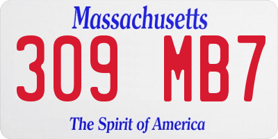 MA license plate 309MB7