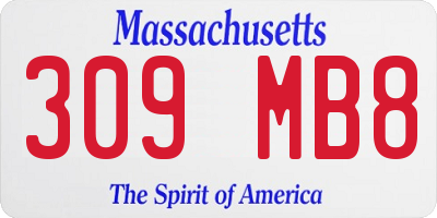 MA license plate 309MB8