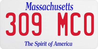 MA license plate 309MC0