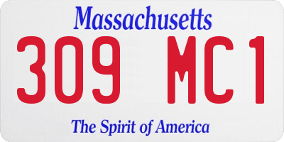 MA license plate 309MC1