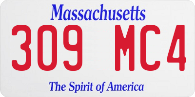 MA license plate 309MC4
