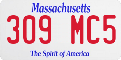 MA license plate 309MC5