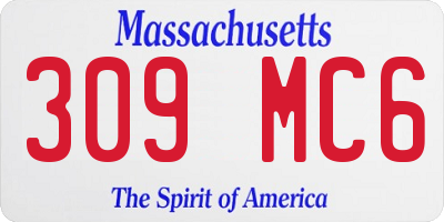 MA license plate 309MC6