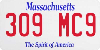 MA license plate 309MC9