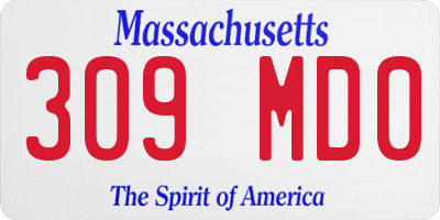 MA license plate 309MD0