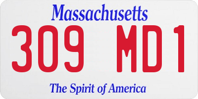 MA license plate 309MD1