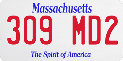 MA license plate 309MD2