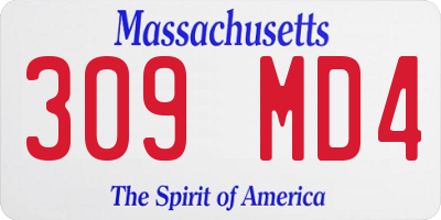 MA license plate 309MD4