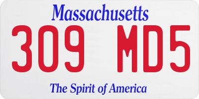 MA license plate 309MD5