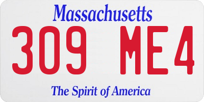 MA license plate 309ME4