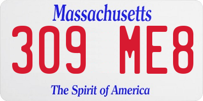 MA license plate 309ME8