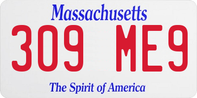 MA license plate 309ME9