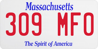 MA license plate 309MF0
