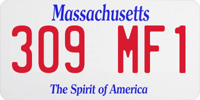 MA license plate 309MF1