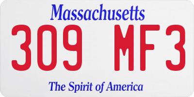 MA license plate 309MF3
