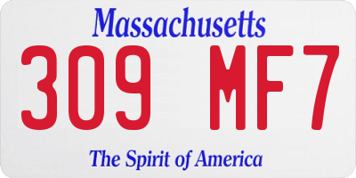 MA license plate 309MF7
