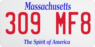 MA license plate 309MF8