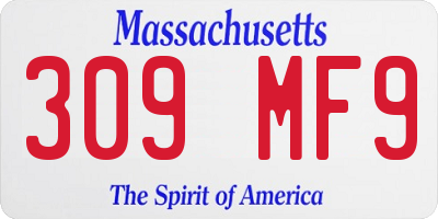 MA license plate 309MF9