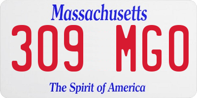 MA license plate 309MG0