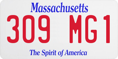 MA license plate 309MG1