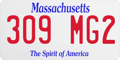 MA license plate 309MG2