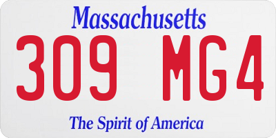 MA license plate 309MG4