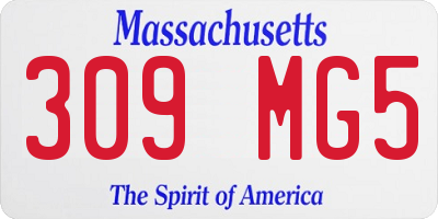 MA license plate 309MG5