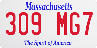 MA license plate 309MG7