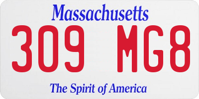 MA license plate 309MG8