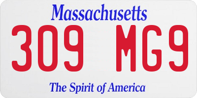 MA license plate 309MG9