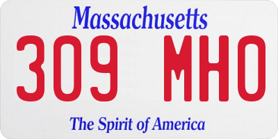 MA license plate 309MH0