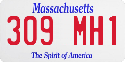 MA license plate 309MH1