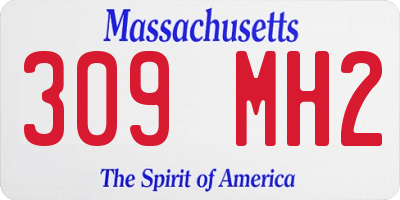 MA license plate 309MH2