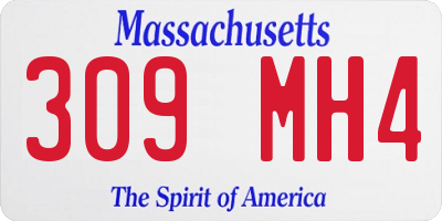 MA license plate 309MH4