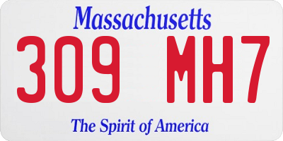 MA license plate 309MH7