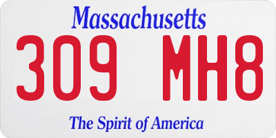 MA license plate 309MH8