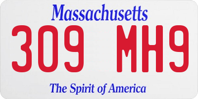 MA license plate 309MH9