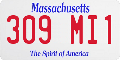 MA license plate 309MI1