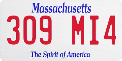 MA license plate 309MI4