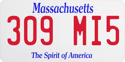 MA license plate 309MI5