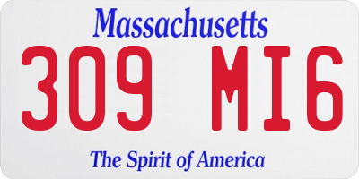 MA license plate 309MI6
