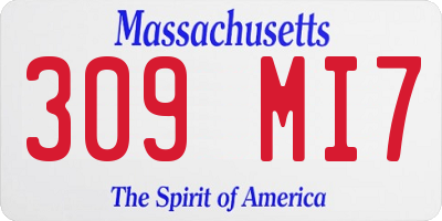 MA license plate 309MI7