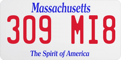 MA license plate 309MI8