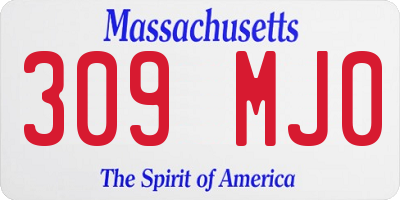 MA license plate 309MJ0