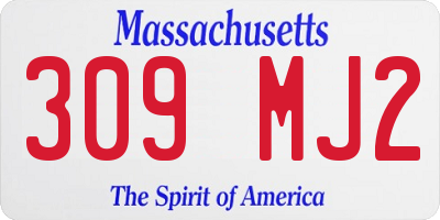 MA license plate 309MJ2