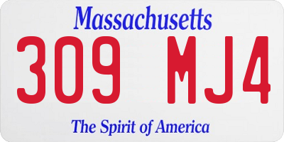MA license plate 309MJ4